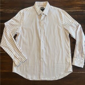 Pronto Uomo Modern Fit Blue Stripe Button Down Shirt Men’s L